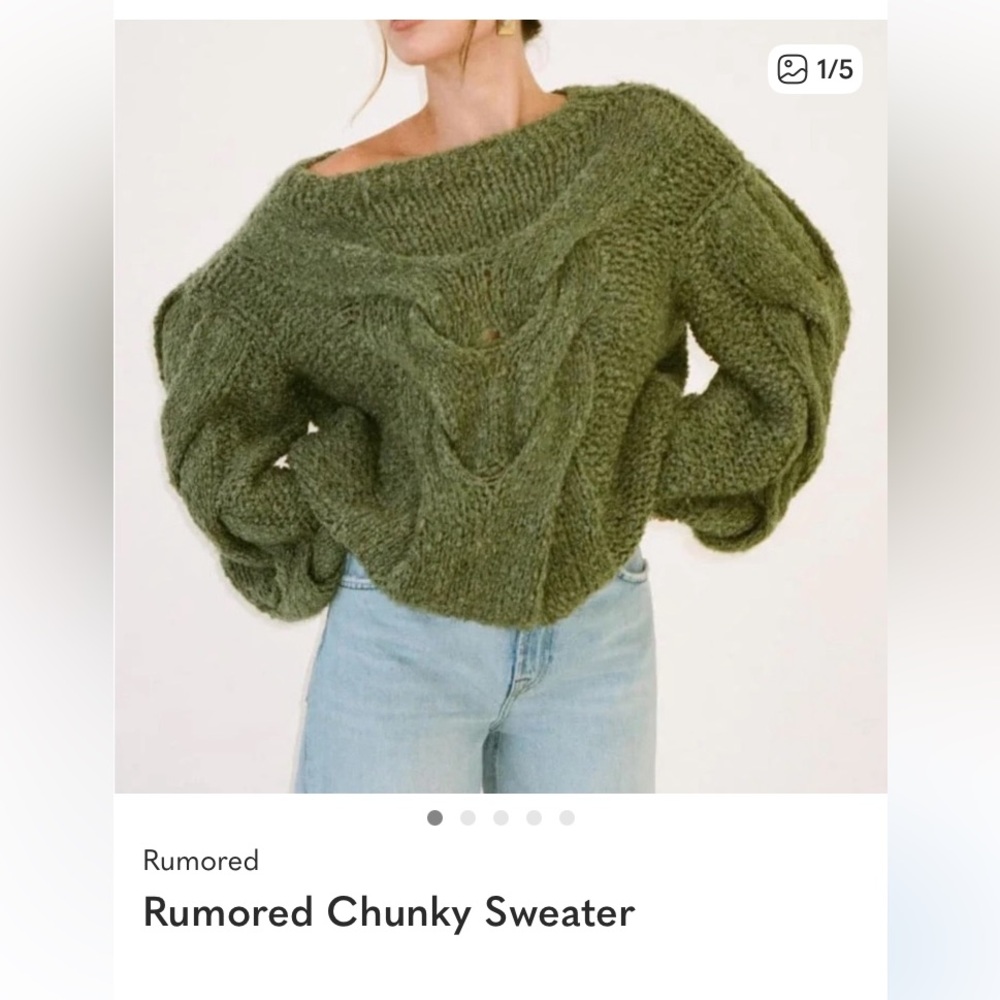 Tan/ Ivory Cable Knit Balloon Sleeve Sweater -Olivaceous